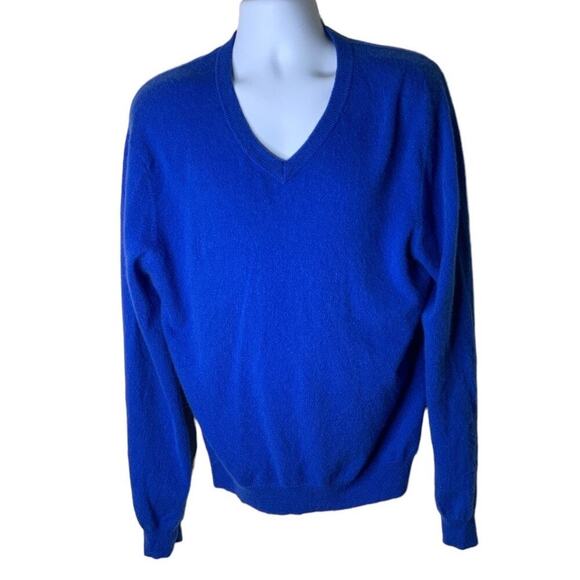 Vintage QI New York 100% Cashmere Sweater Men's Size XL Long Sleeves V-Neck Top - Picture 3 of 7